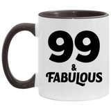 99th Birthday 99 & Fabulous - 11oz Accent Mug Black