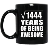 38th Birthday Square Root of 1444 Years of Being Awesome - 11oz Coffee Mug Black