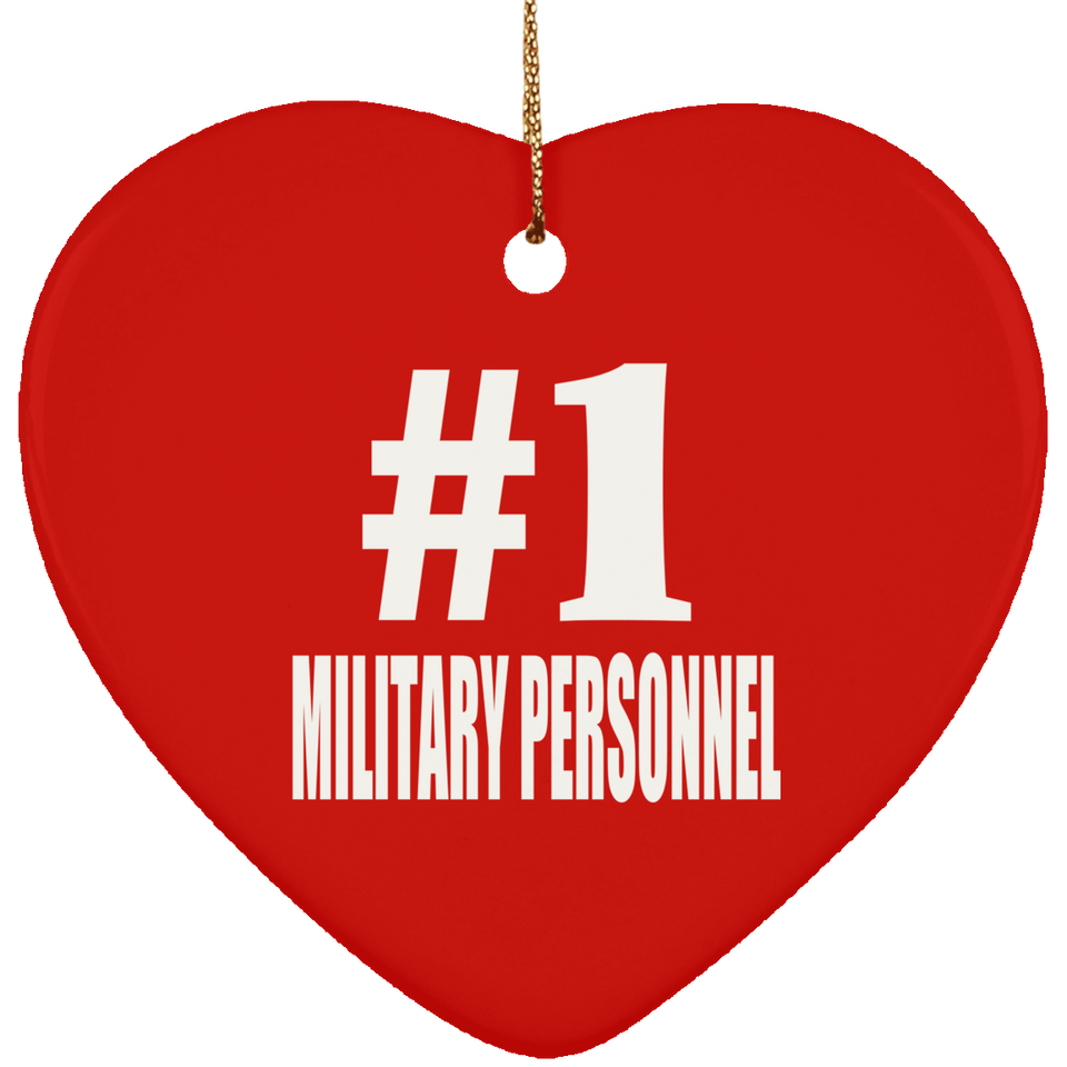 Number One #1 Military Personnel - Heart Ornament