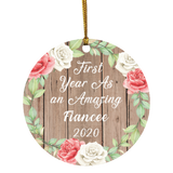 First Year As An Amazing Fiancee 2020 - Circle Ornament B