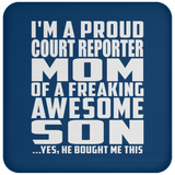 Proud Court Reporter Mom Of Awesome Son - Drink Coaster