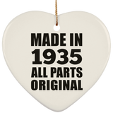 89th Birthday Made in 1935 All Parts Original - Heart Ornament