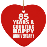 Happy 85th Anniversary 85 Years & Counting - Heart Ornament
