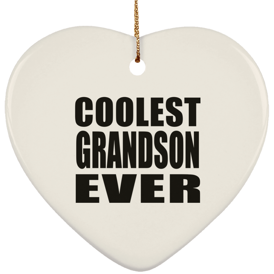 Coolest Grandson Ever - Heart Ornament
