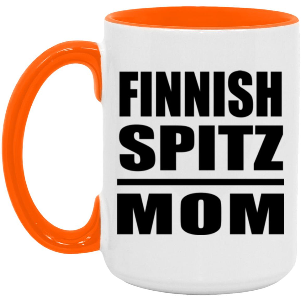 Finnish Spitz Mom - 15oz Accent Mug Orange