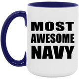 Most Awesome Navy - 15oz Accent Mug Purple