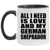 All I Need Is Love And My German Sheprador - 11oz Accent Mug Black