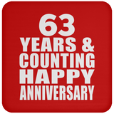 Happy 63rd Anniversary 63 Years & Counting - Drink Coaster