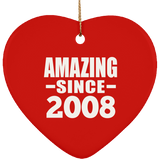 16th Birthday Amazing Since 2008 - Heart Ornament