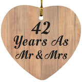 42 Years As Mr & Mrs - Heart Ornament C