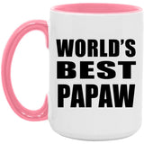 World's Best Papaw - 15oz Accent Mug Pink
