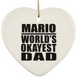 Mario World's Okayest Dad - Heart Ornament