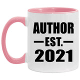 Author Established EST. 2021 - 11oz Accent Mug Pink