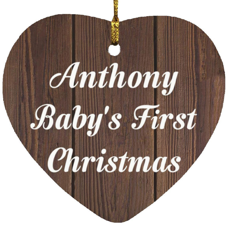 Anthony Baby's First Christmas - Heart Ornament D