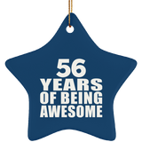 56th Birthday 56 Years Of Being Awesome - Star Ornament