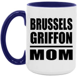 Brussels Griffon Mom - 15oz Accent Mug Purple