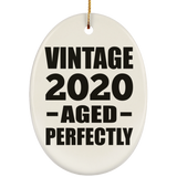 4th Birthday Vintage 2020 Aged Perfectly - Oval Ornament