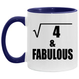 2nd Birthday Square Root of 4 & Fabulous - 11oz Accent Mug Purple