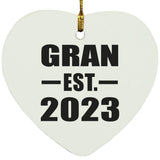 Gran Established EST. 2023 - Heart Ornament