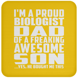 Proud Biologist Dad Of Awesome Son - Drink Coaster