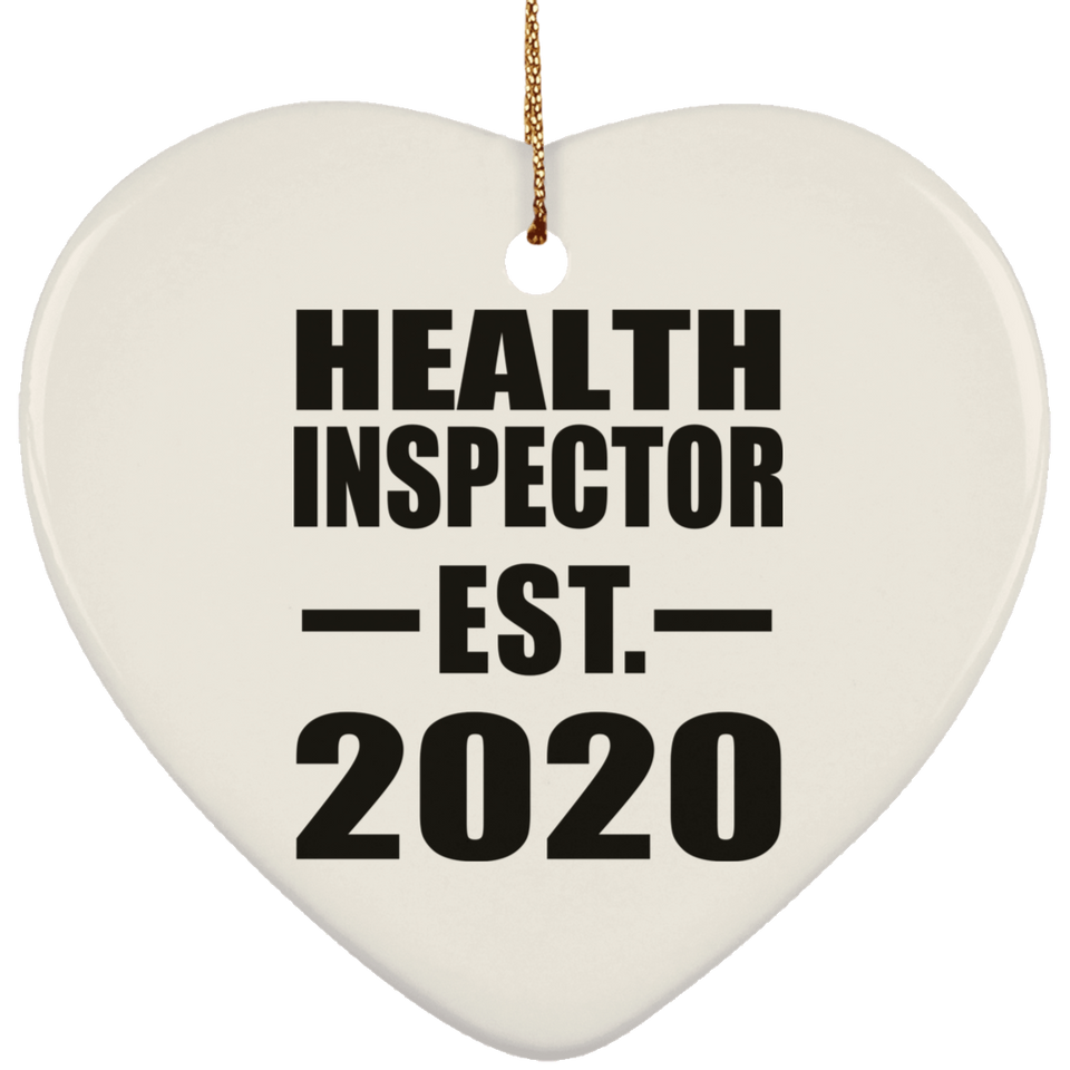Health Inspector Established EST. 2020 - Heart Ornament