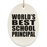 World's Best School Principal - Oval Ornament