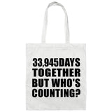 93rd Anniversary 33,945 Days Together Who's Counting - Tote Bag White