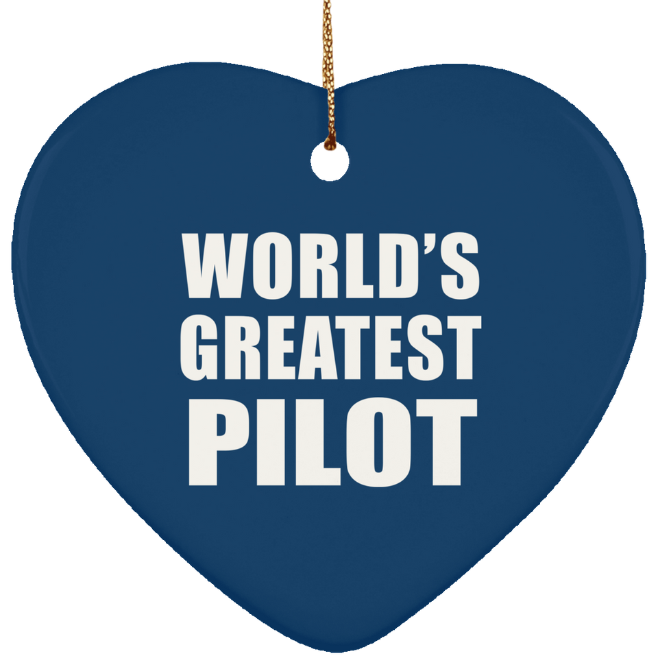 World's Greatest Pilot - Heart Ornament