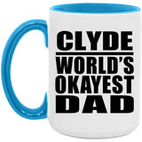 Clyde World's Okayest Dad - 15oz Accent Mug Blue