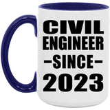 Civil Engineer Since 2023 - 15oz Accent Mug Purple