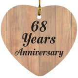 68th Anniversary 68 Years Anniversary - Heart Ornament C