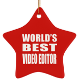 World's Best Video Editor - Star Ornament