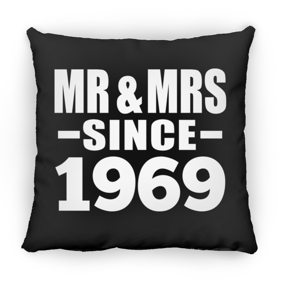 55th Anniversary Mr & Mrs Since 1969 - Throw Pillow Black