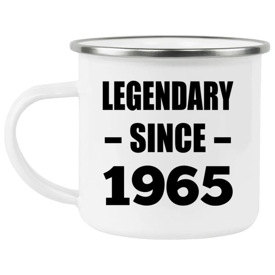 59th Birthday Legendary Since 1965 - 12oz Camping Mug