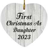 First Christmas As Daughter 2023 - Heart Ornament F
