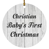 Christian Baby's First Christmas - Circle Ornament F