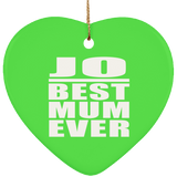 Jo Best Mum Ever - Heart Ornament