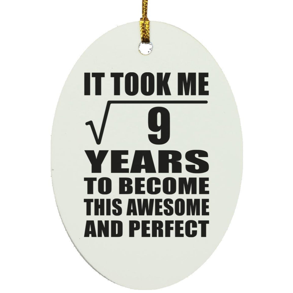 3rd Birthday Took Square Root of 9 Years To Awesome - Oval Ornament