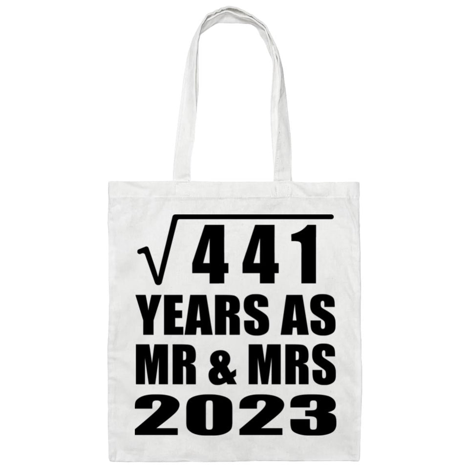 21st Anniversary Square Root of 441 Years As Mr & Mrs 2023 - Tote Bag White
