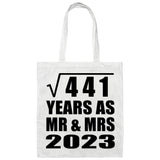 21st Anniversary Square Root of 441 Years As Mr & Mrs 2023 - Tote Bag White