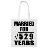 23rd Anniversary Married For Square Root of 529 Years - Tote Bag White