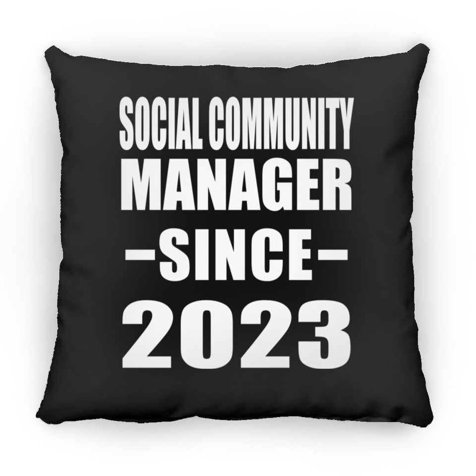 Social Community Manager Since 2023 - Throw Pillow Black