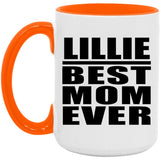 Lillie Best Mom Ever - 15oz Accent Mug Orange