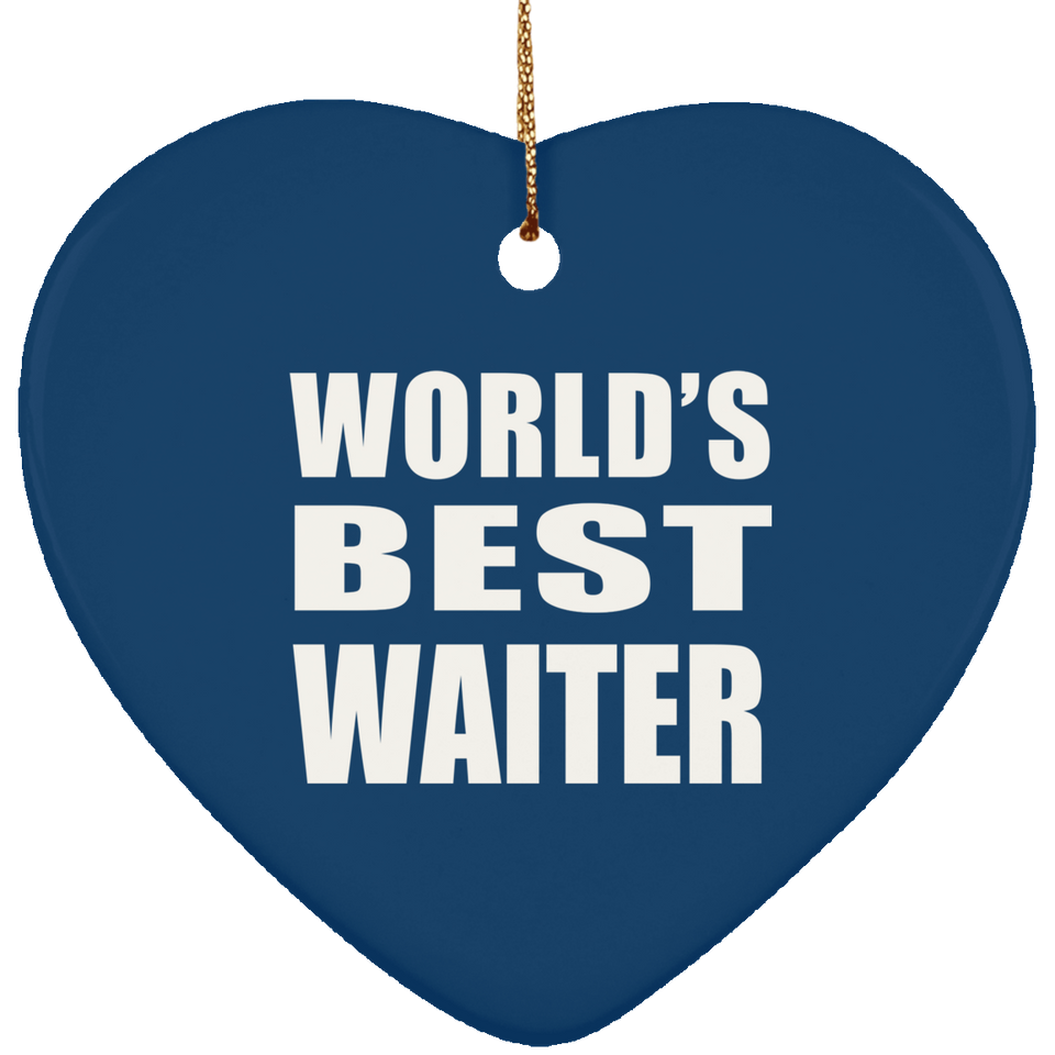 World's Best Waiter - Heart Ornament