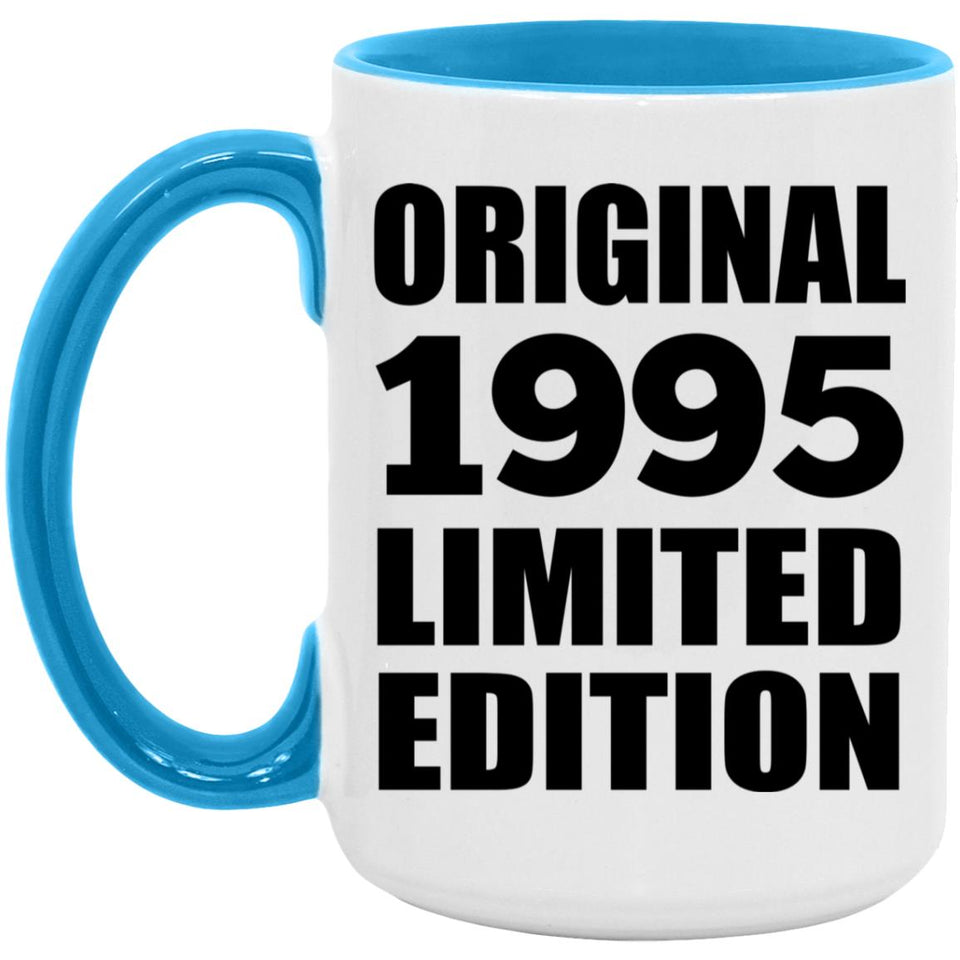 29th Birthday Original 1995 Limited Edition - 15oz Accent Mug Blue
