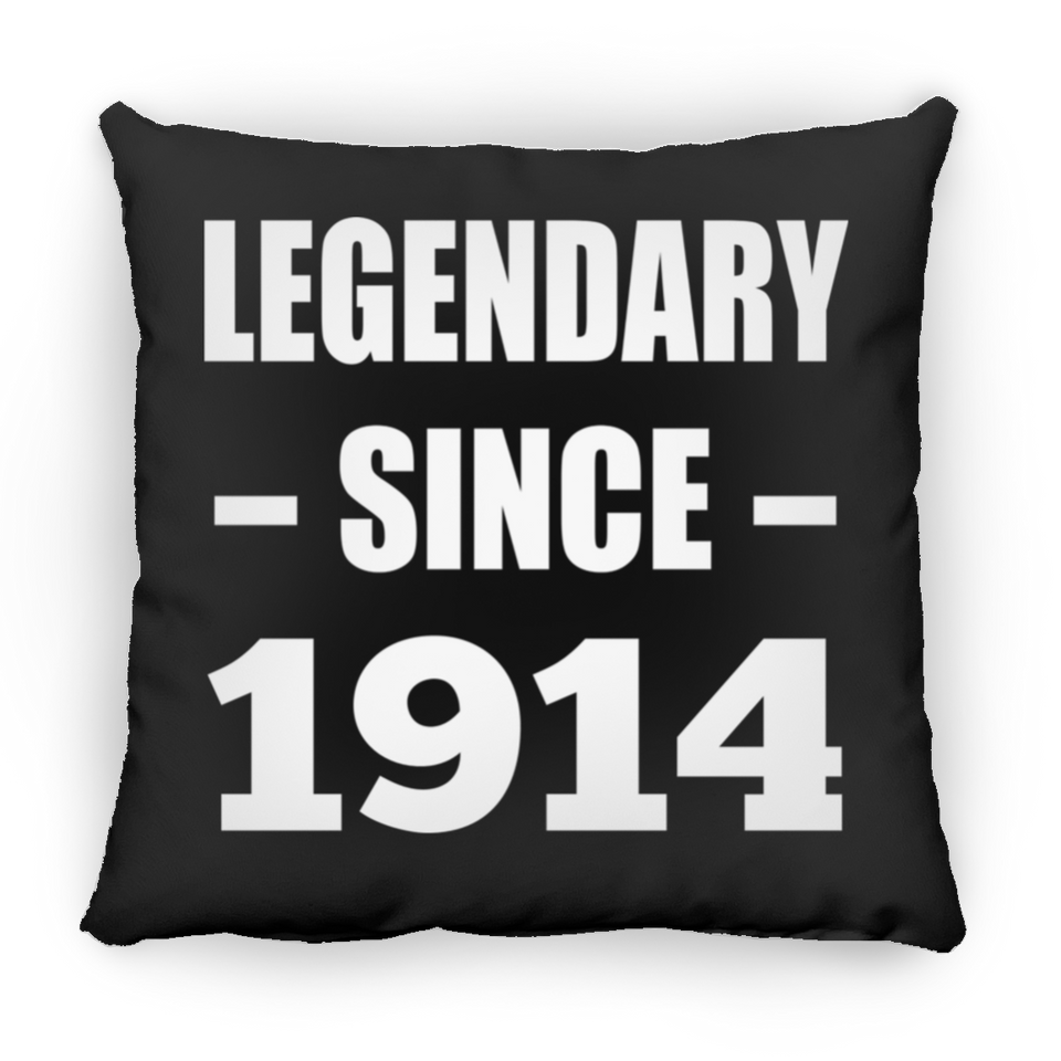 110th Birthday Legendary Since 1914 - Throw Pillow Black