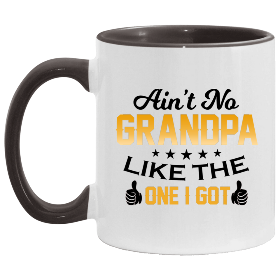 Ain't No Grandpa Like The One I Got - 11oz Accent Mug Black