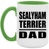 Sealyham Terrier Dad - 15oz Accent Mug Green