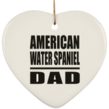 American Water Spaniel Dad - Heart Ornament