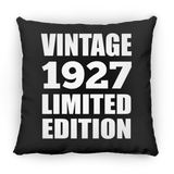 97th Birthday Vintage 1927 Limited Edition - Throw Pillow Black